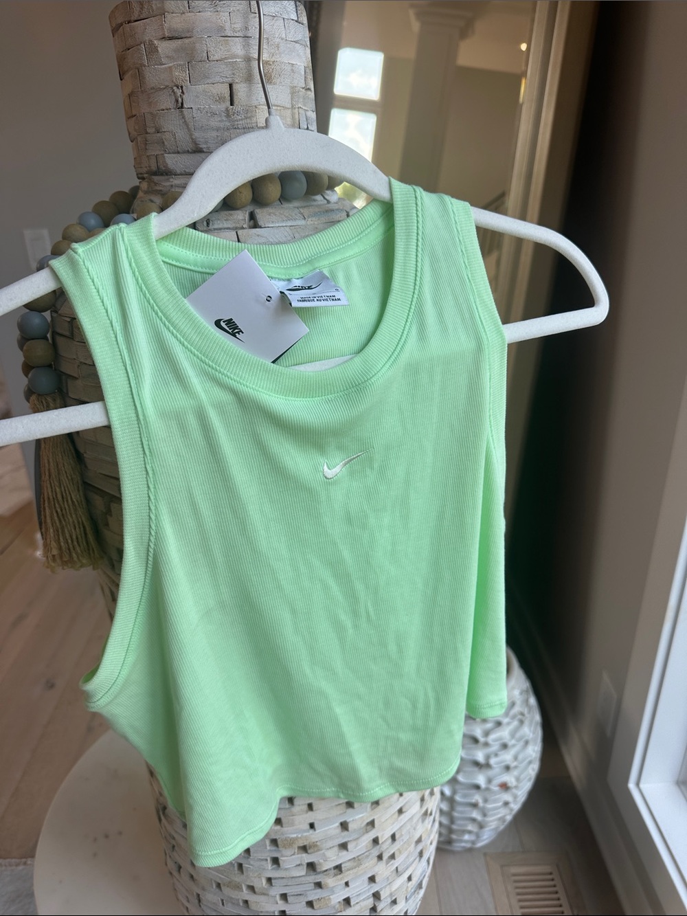 Nike Mint Green Ribbed Tank Crop Top